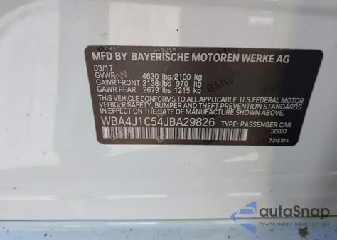 2018 BMW 430I Gran Coupe из США, поврежденный, VIN WBA4J1C54JBA29826